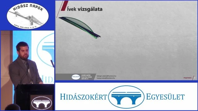 0208 Új kerékpáros híd az M7 felett Velencénél, statikai és dinamikai viselkedés Balogh Ádám, dr- Hazay Máté (Főmterv Zrt-)